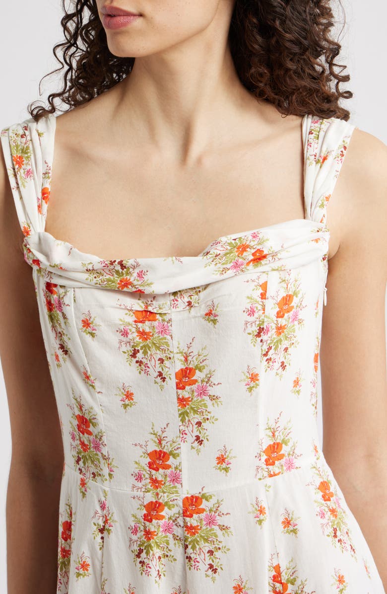 DÔEN Clea Print Sleeveless Organic Cotton Maxi Dress, Alternate, color, Rose Petit Bouquet De Chamonix