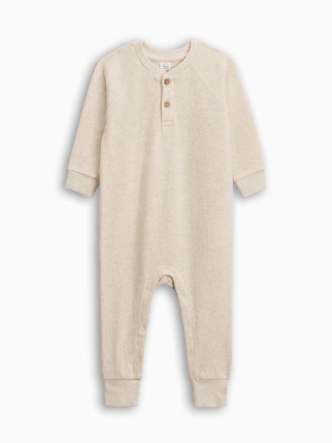 Crosby Waffle Knit Henley Romper (Baby)