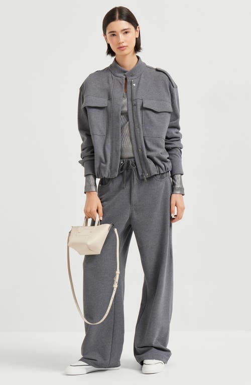 Brunello Cucinelli Sparkling Jersey T-shirt In Gray