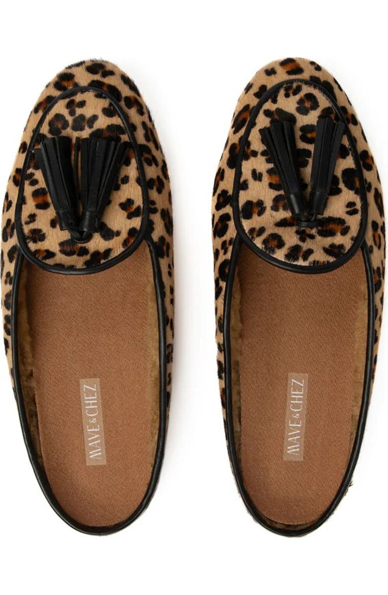 Mave & Chez Frida Mule - Arch Support 100% Genuine Shearling, Alternate, color, Leopard Pony