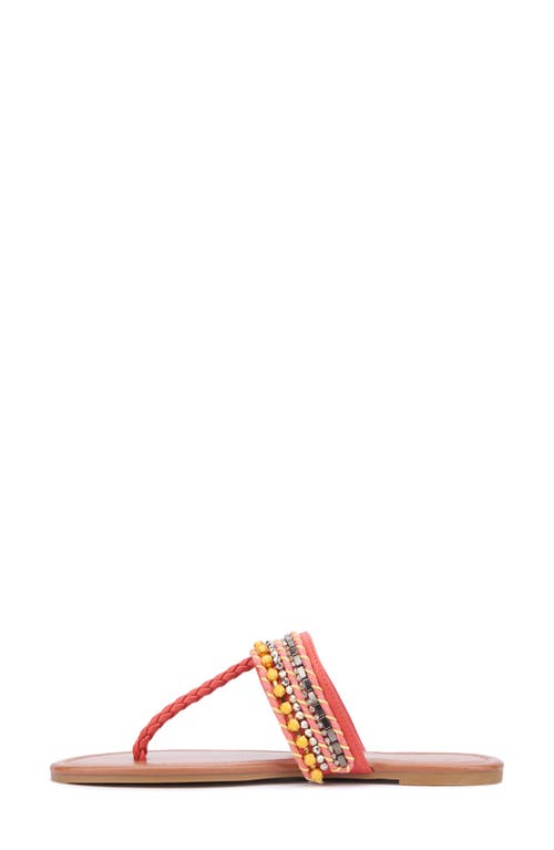 New York And Company Joyce Beaded T-strap Sandal In Pink