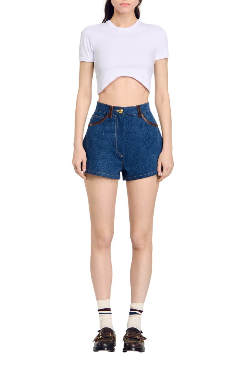 SANDRO Cropped T-shirt, Alternate, color, 