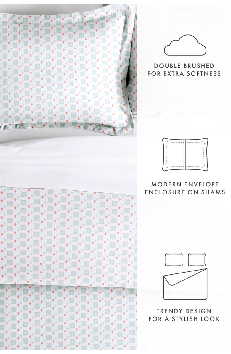 HOMESPUN HOME SPUN Premium Ultra Soft Lights in Blue Pattern 3 Piece Duvet Cover Set, Alternate, color, Aqua