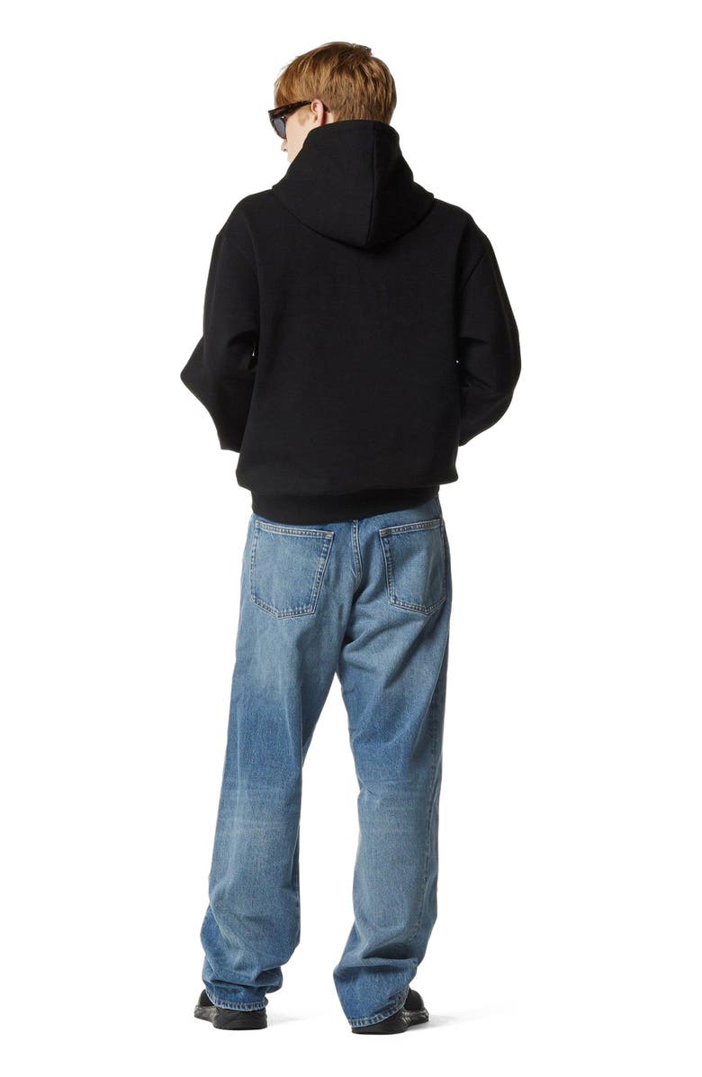 MCM Essential Logo Patch Ponte Hoodie, Alternate, color, Black