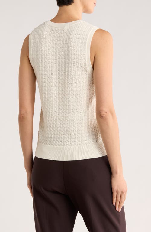 Dr2 By Daniel Rainn Floral Pointelle Sweater Tank In Gold