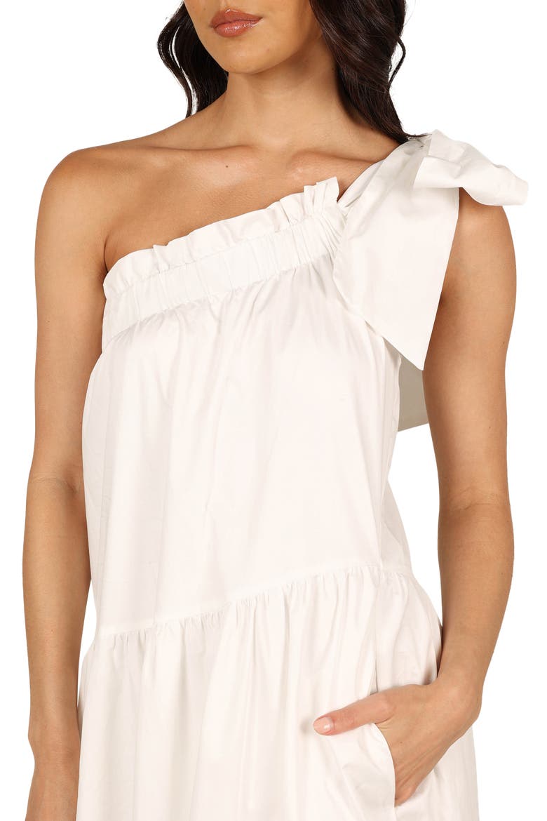 Ava One-Shoulder Cotton Maxi Dress, Alternate, color, WHITE