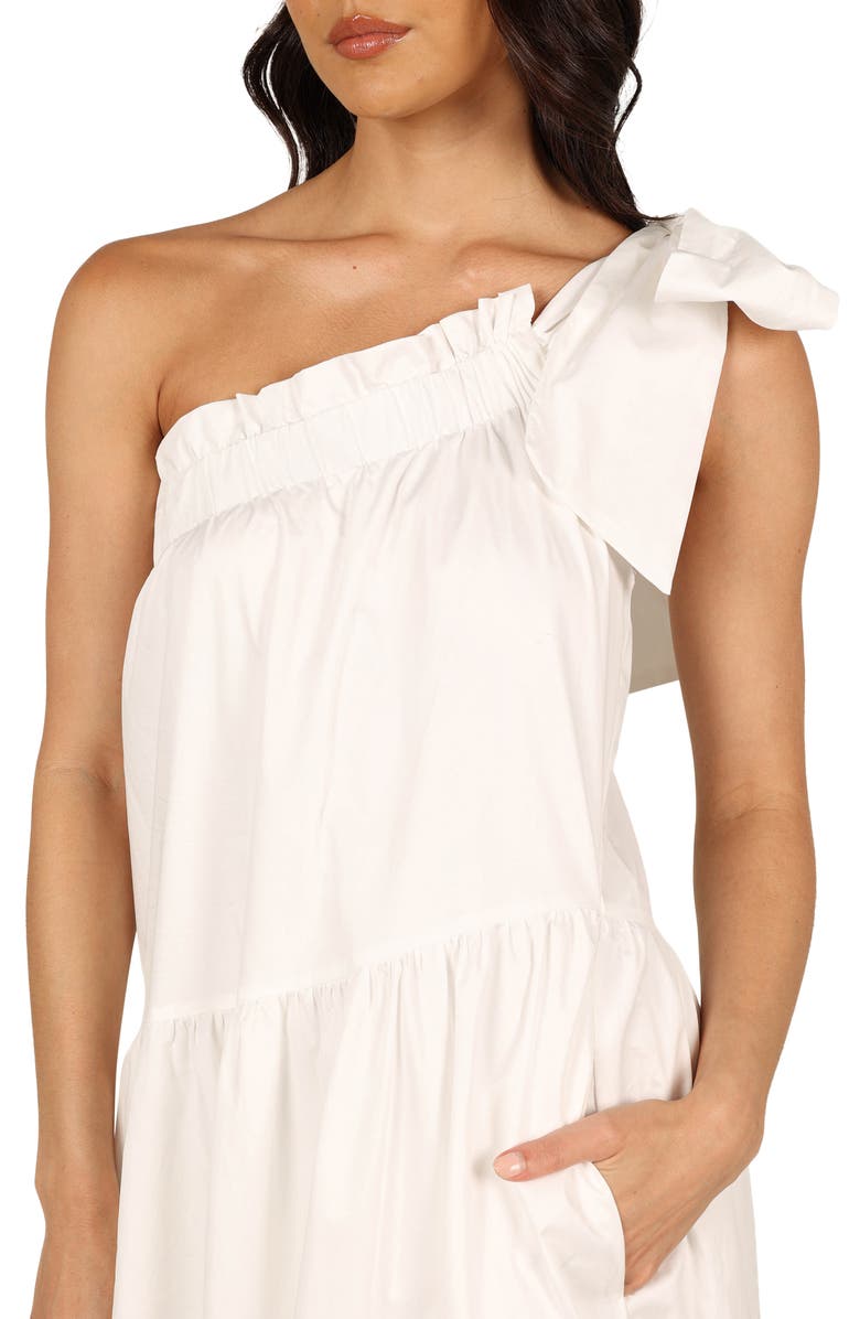 Petal & Pup Ava One-Shoulder Cotton Maxi Dress, Alternate, color, White