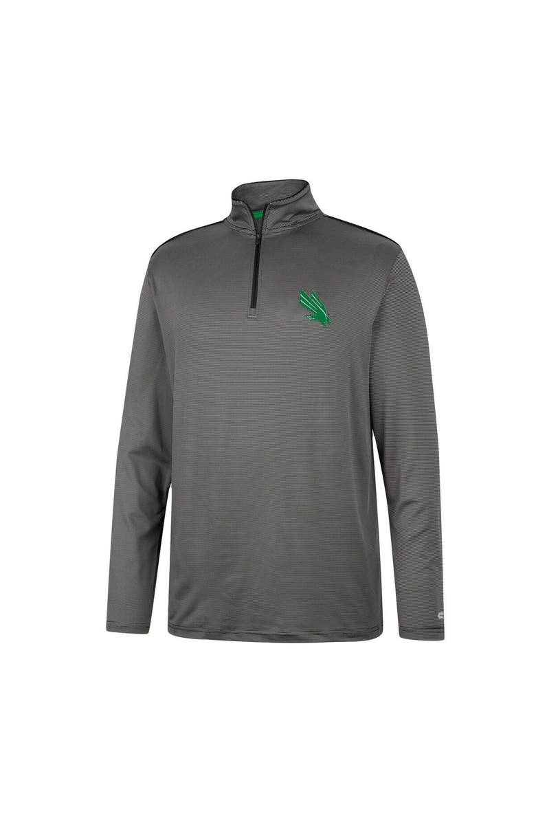 COLOSSEUM Men's Colosseum Charcoal North Texas Mean Green Logo Quarter-Zip Windshirt, Alternate, color, 