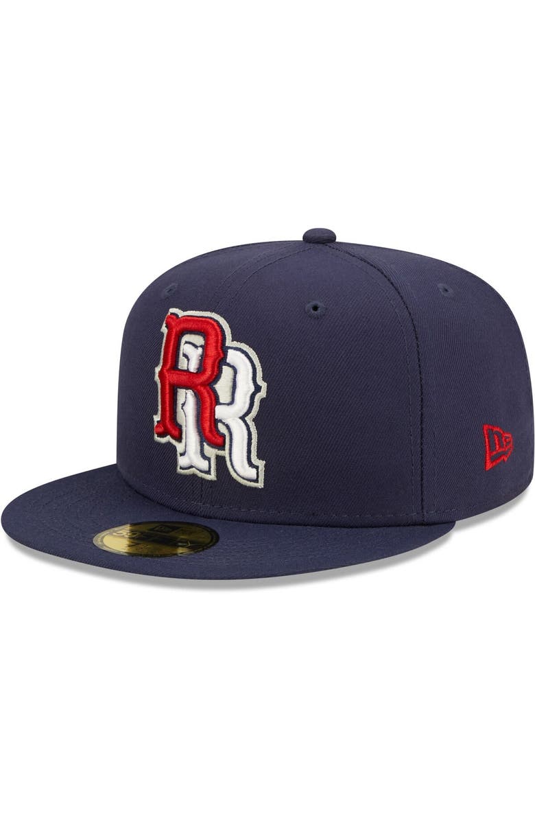New Era Men's New Era Navy Round Rock Express Authentic Collection Road 59FIFTY Fitted Hat, Main, color,