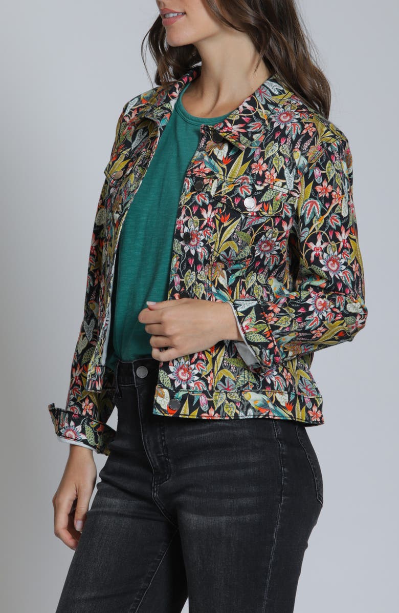 APNY Printed Denim Jacket, Alternate, color, Yellow Gold Multi