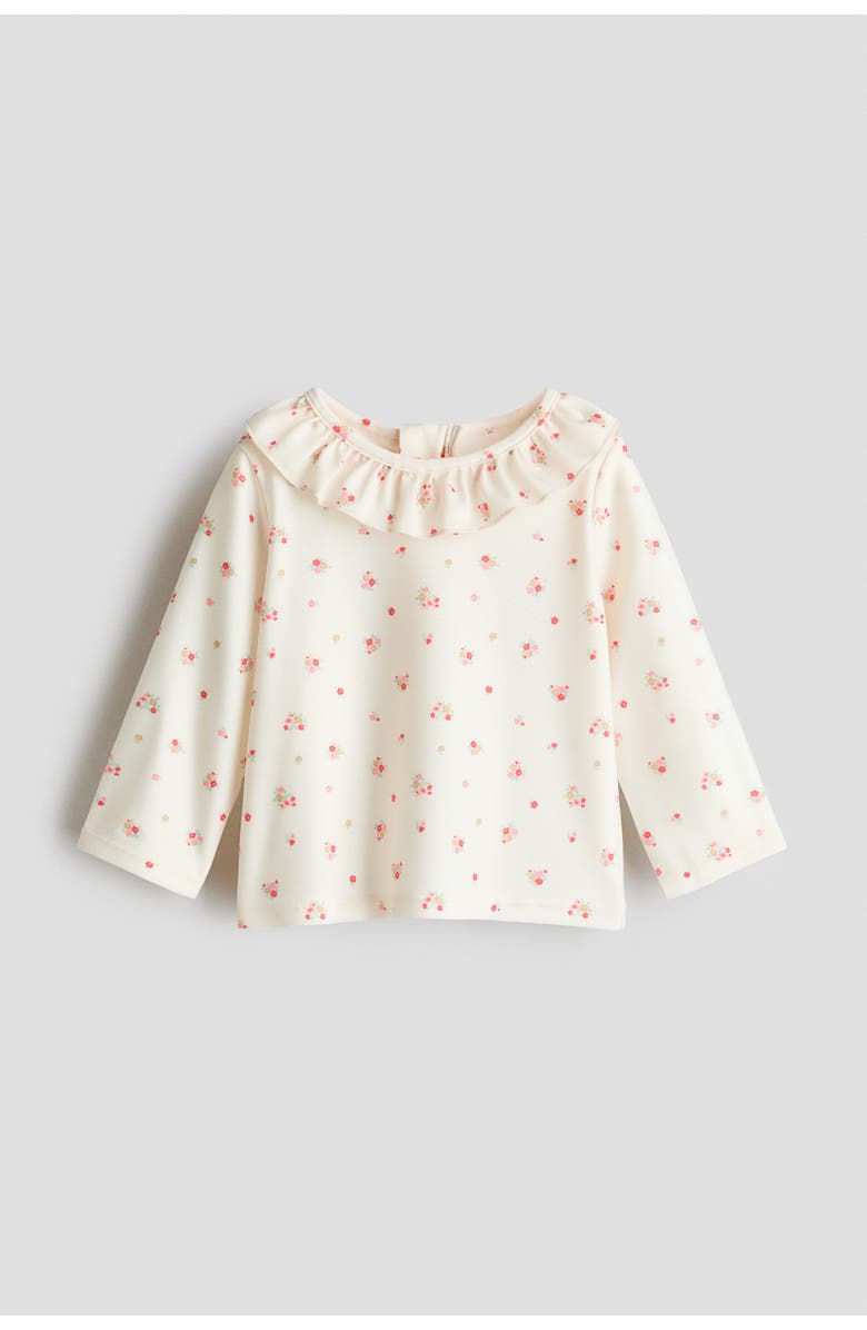 H&M Upf 50 Swim Top, Main, color, Cream/Floral