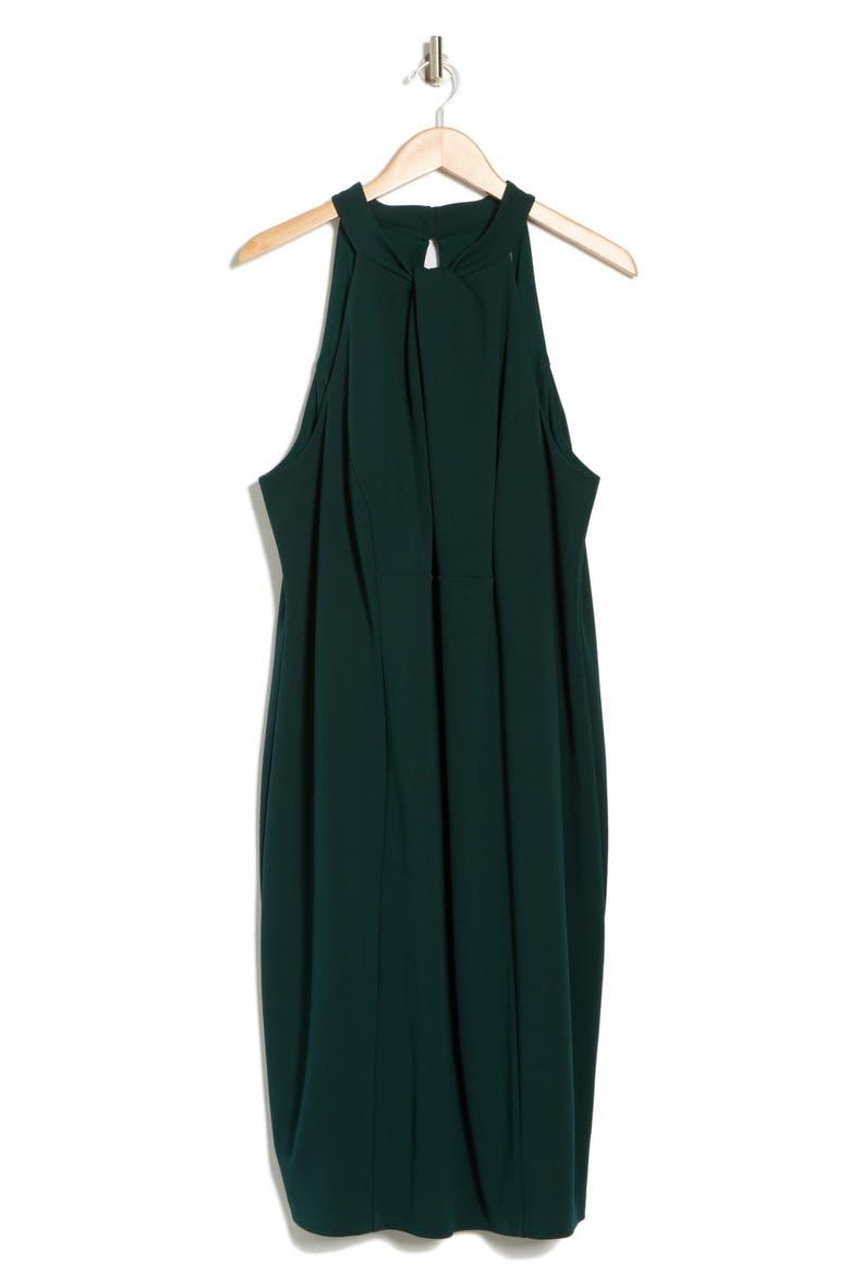 Twist Neck Sleeveless Sheath Dress, Main, color, PINE