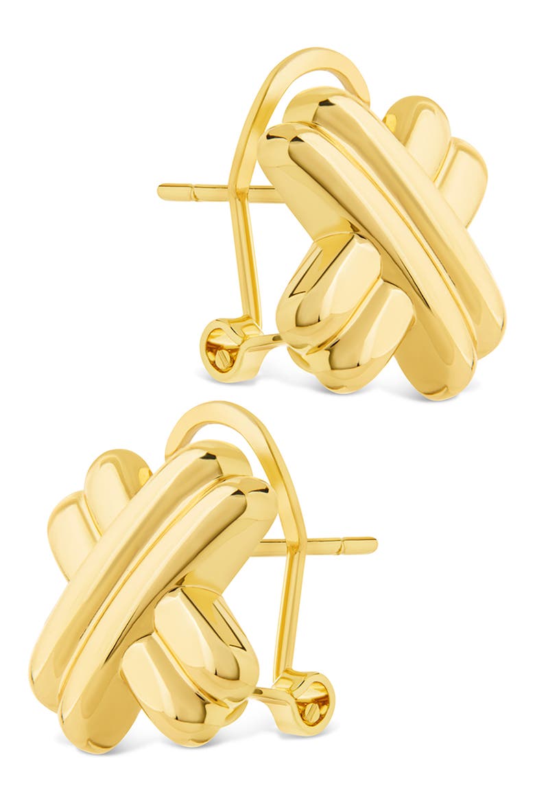 Teata Double X Stud Earrings, Alternate, color, GOLD