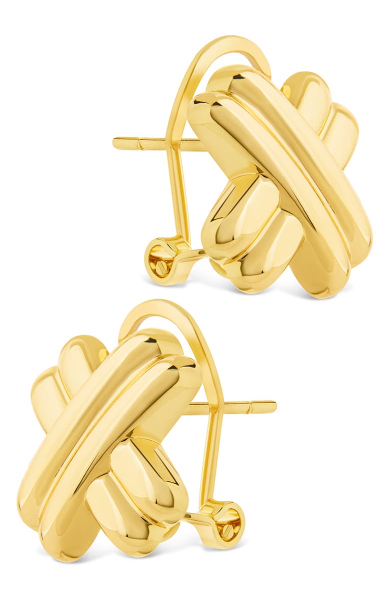 Sterling Forever Teata Double X Stud Earrings, Alternate, color, Gold