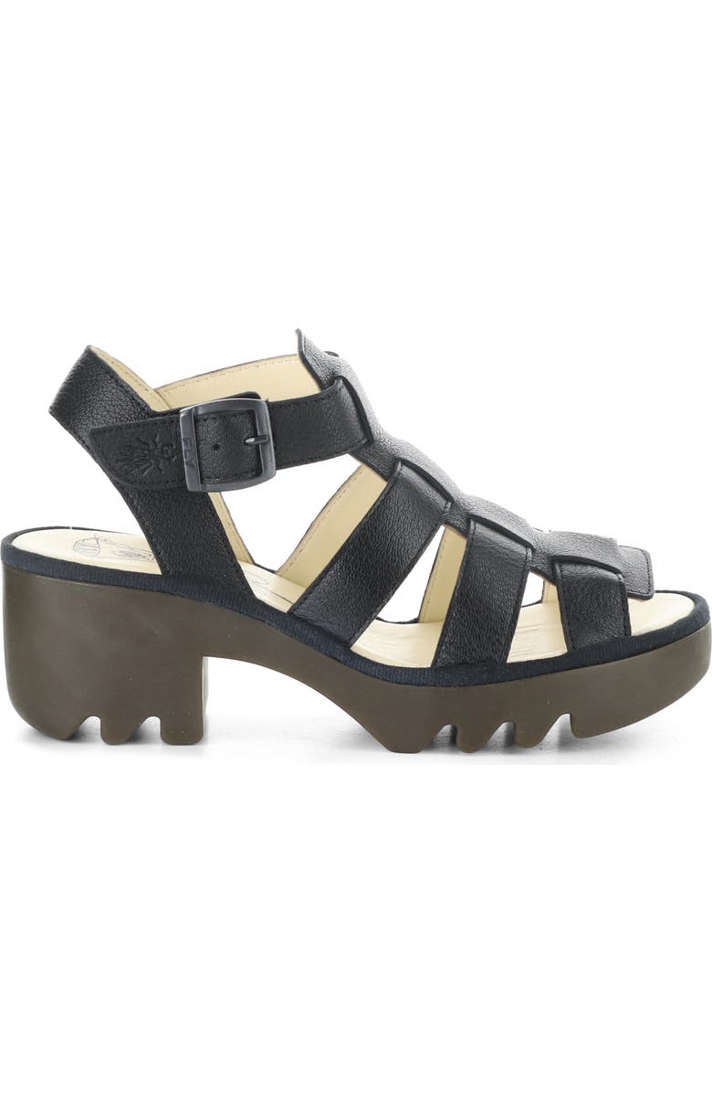 Fly London Lug Sole Sandal, Alternate, color, Black