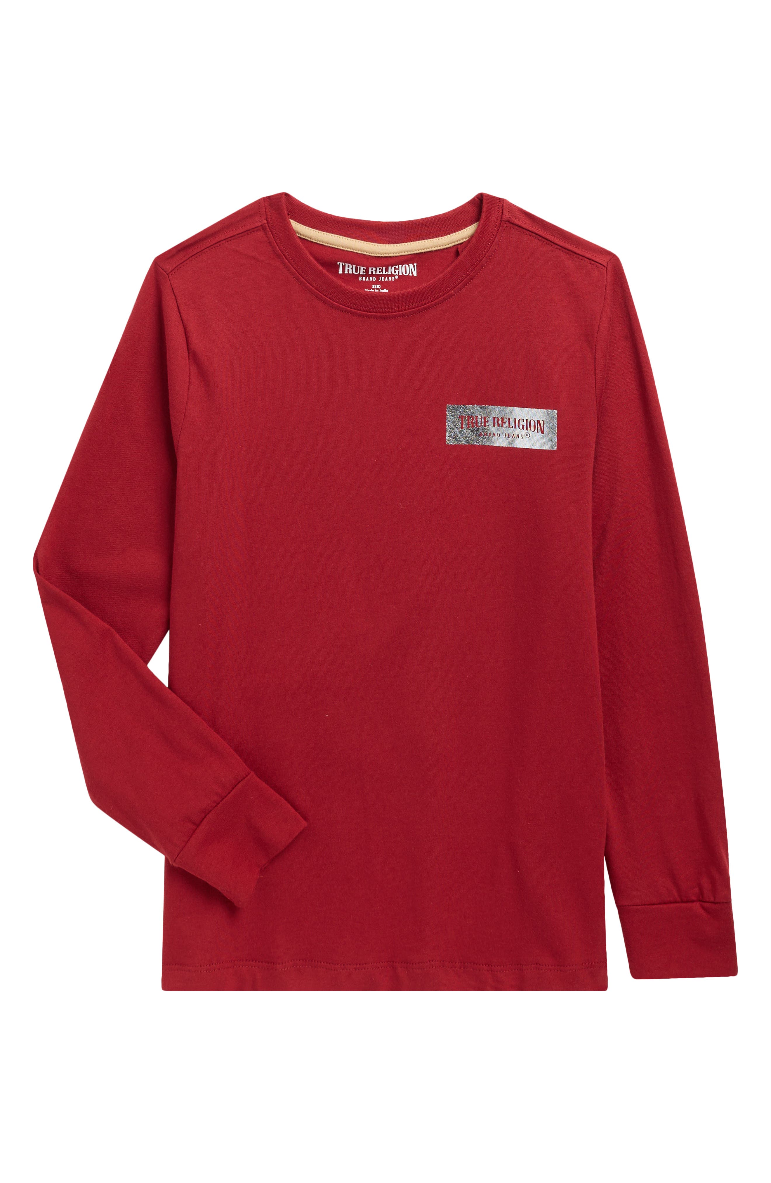 True Religion Kids' Horseshoe Long Sleeve Cotton Graphic T-Shirt