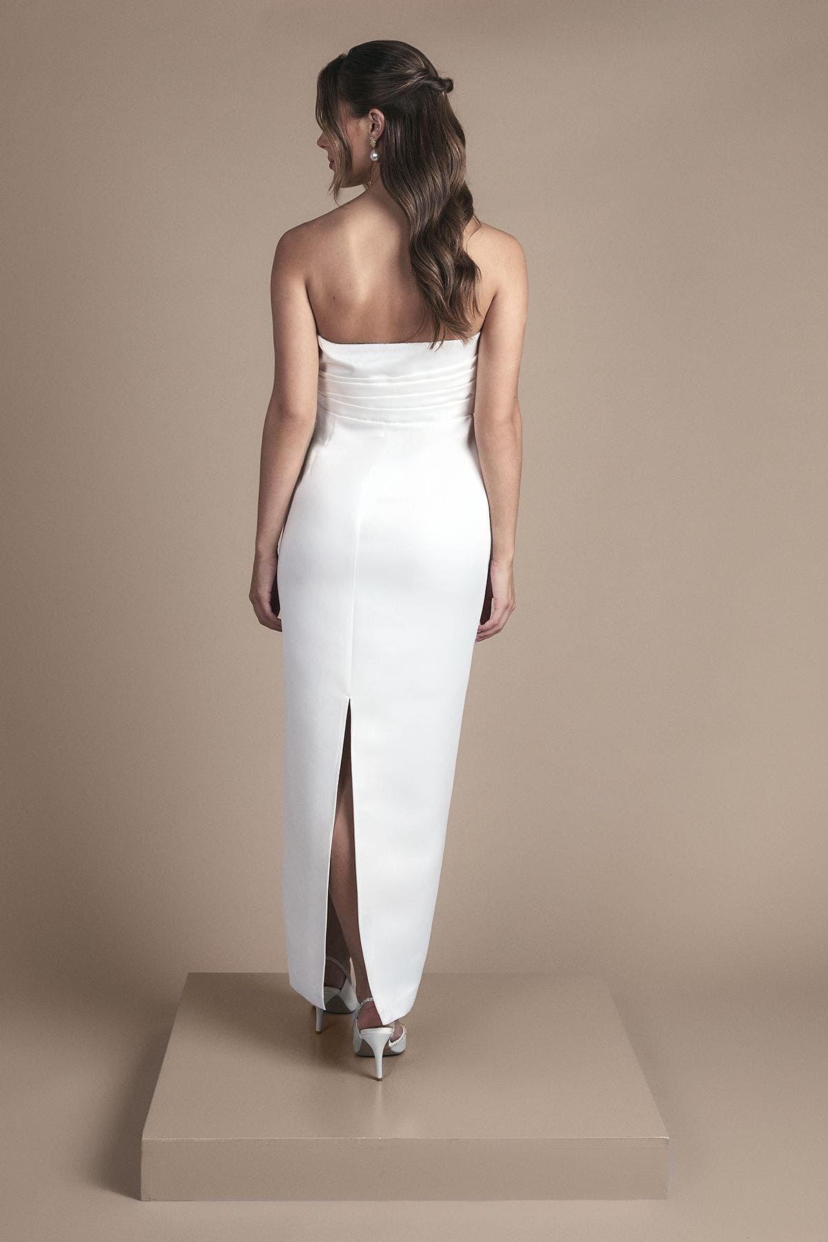 Strapless Bow Wedding Maxi Dress - image 2