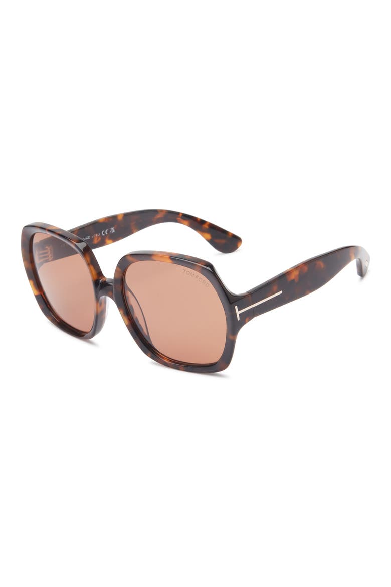 54mm Square Sunglasses, Alternate, color, DARK HAVANA / BROWN