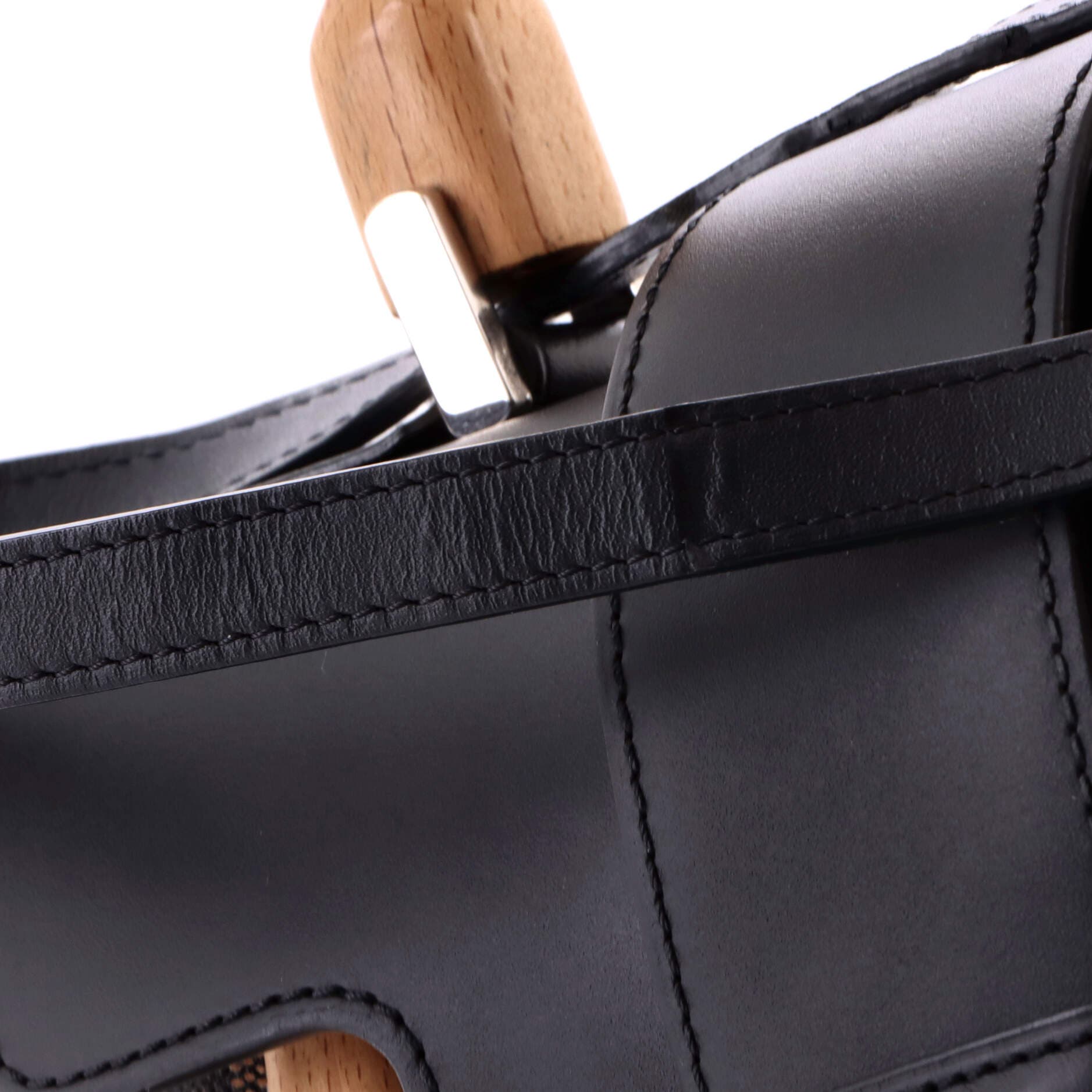 Pre-Owned Goyard Saigon Top Handle Bag Coated Canvas with Leather PM, Alternate, color, Black