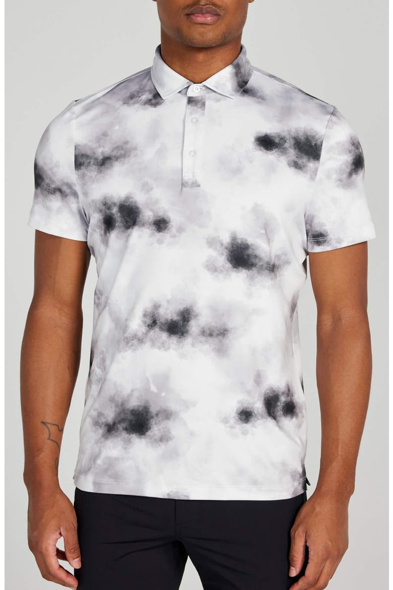 Jasper Abstract Print Performance Golf Polo, Main, color, TUXEDO