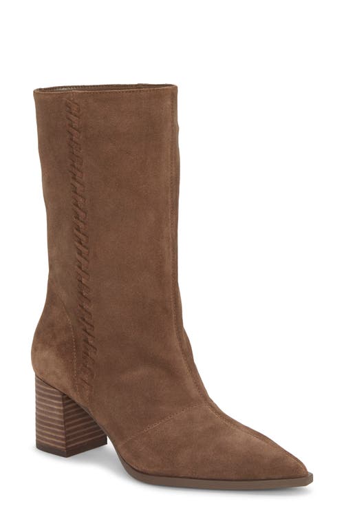 Vince Camuto Lorrys Whipstitch Block Heel Boot In Brown
