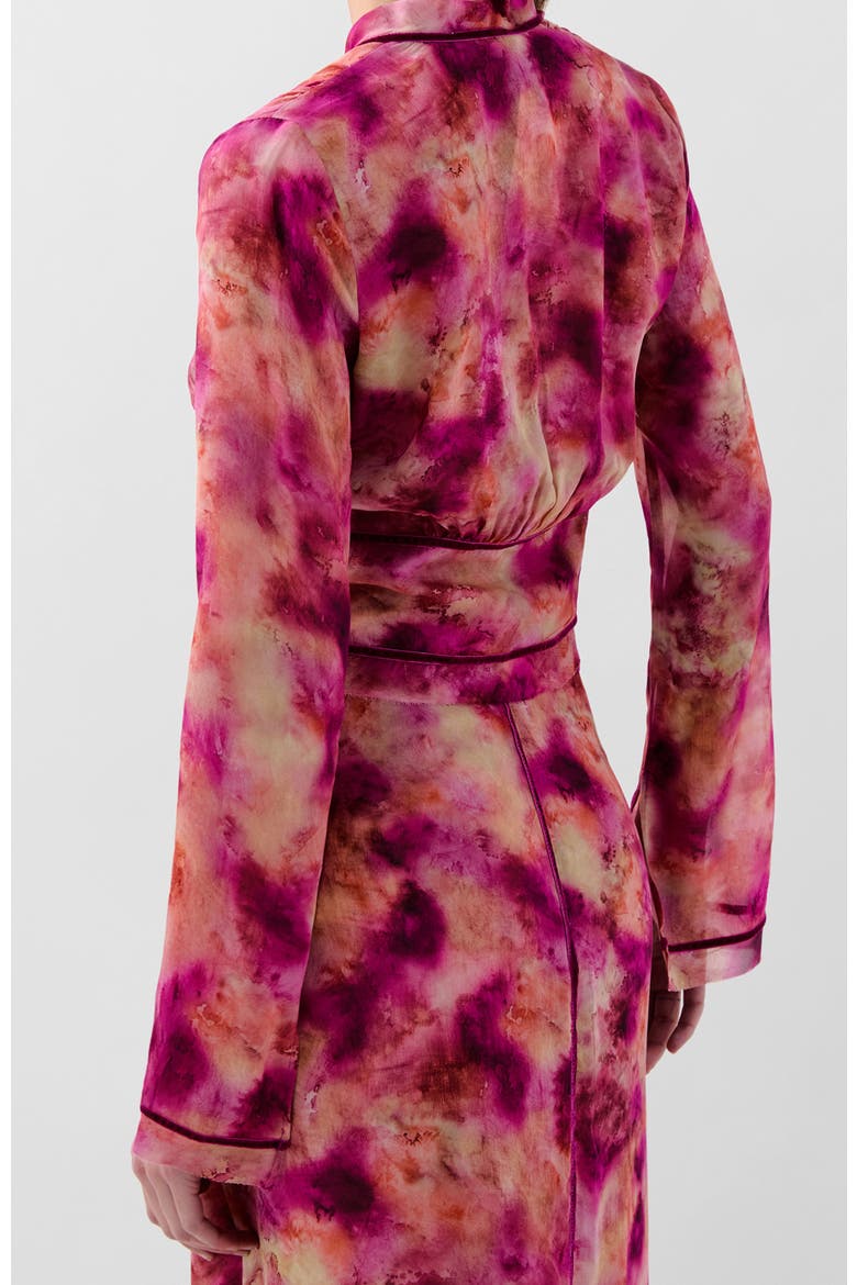 Tie Velvet Print Shirt, Alternate, color, Multi-pink
