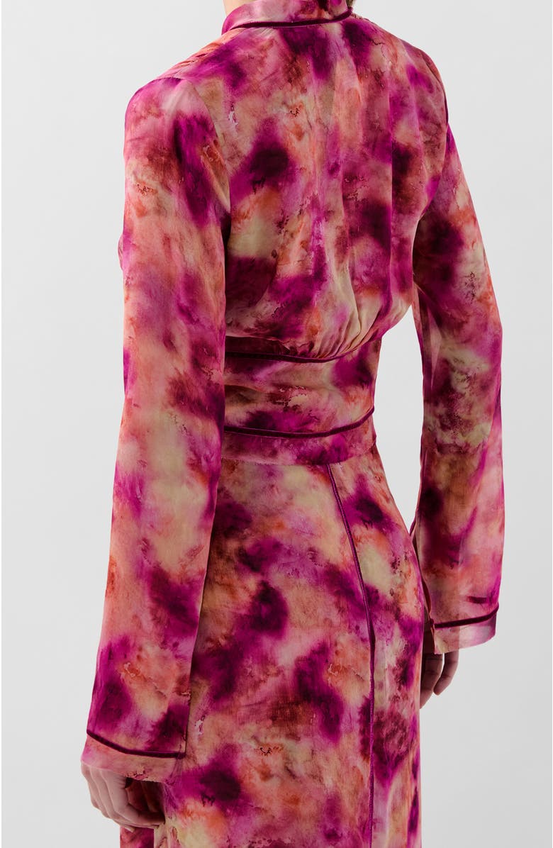 Scalpers Tie Velvet Print Shirt, Alternate, color, Multi-Pink