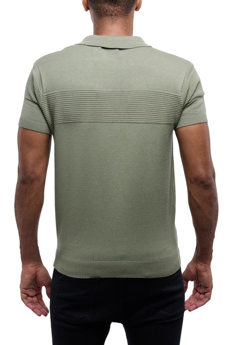 Ottoman Accent Short Sleeve Half-Zip Sweater, Alternate, color, SAGE