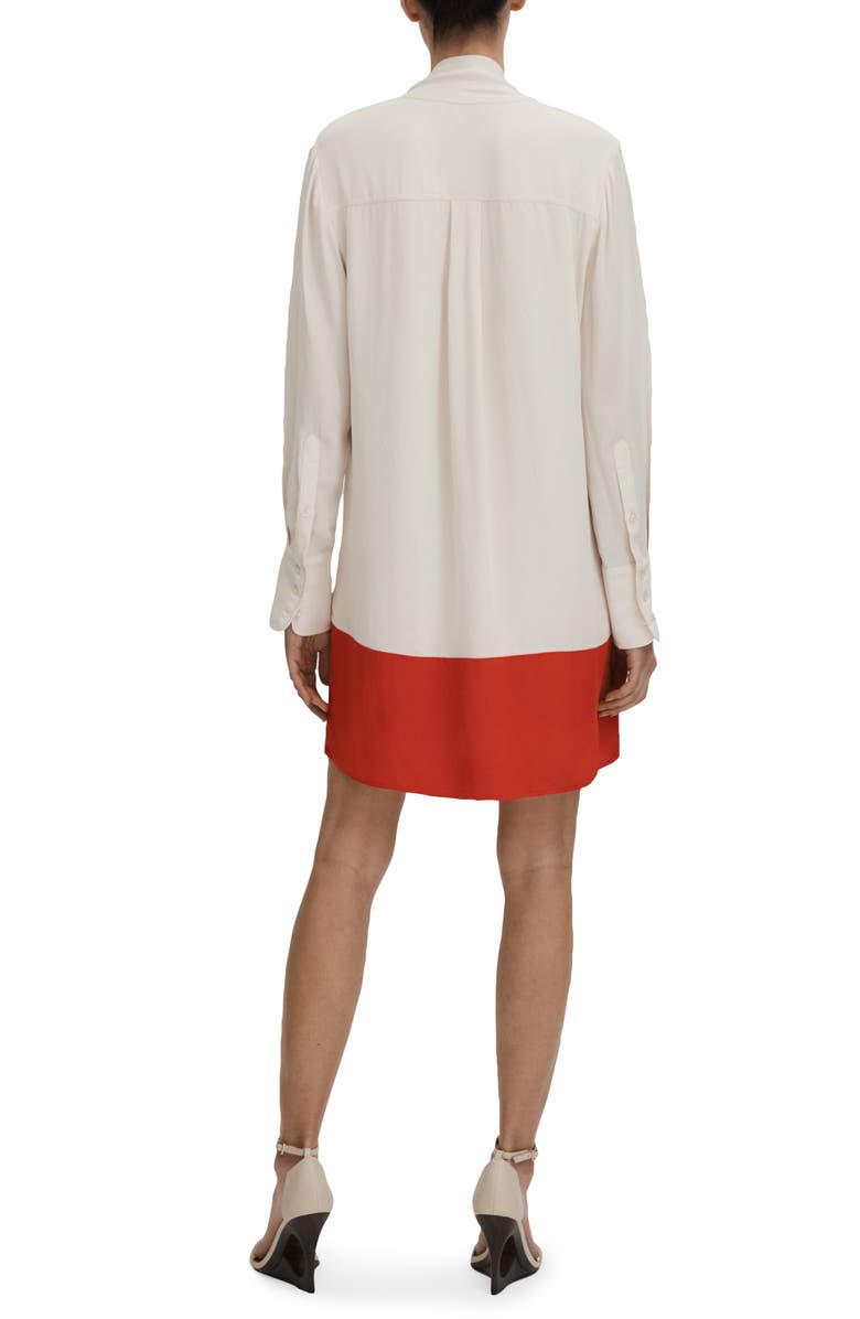 Reiss Marta Tie Neck Woven Top, Alternate, color, Cream/ Red