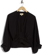 JBQ Eleonor Plunge Neck Long Sleeve Top