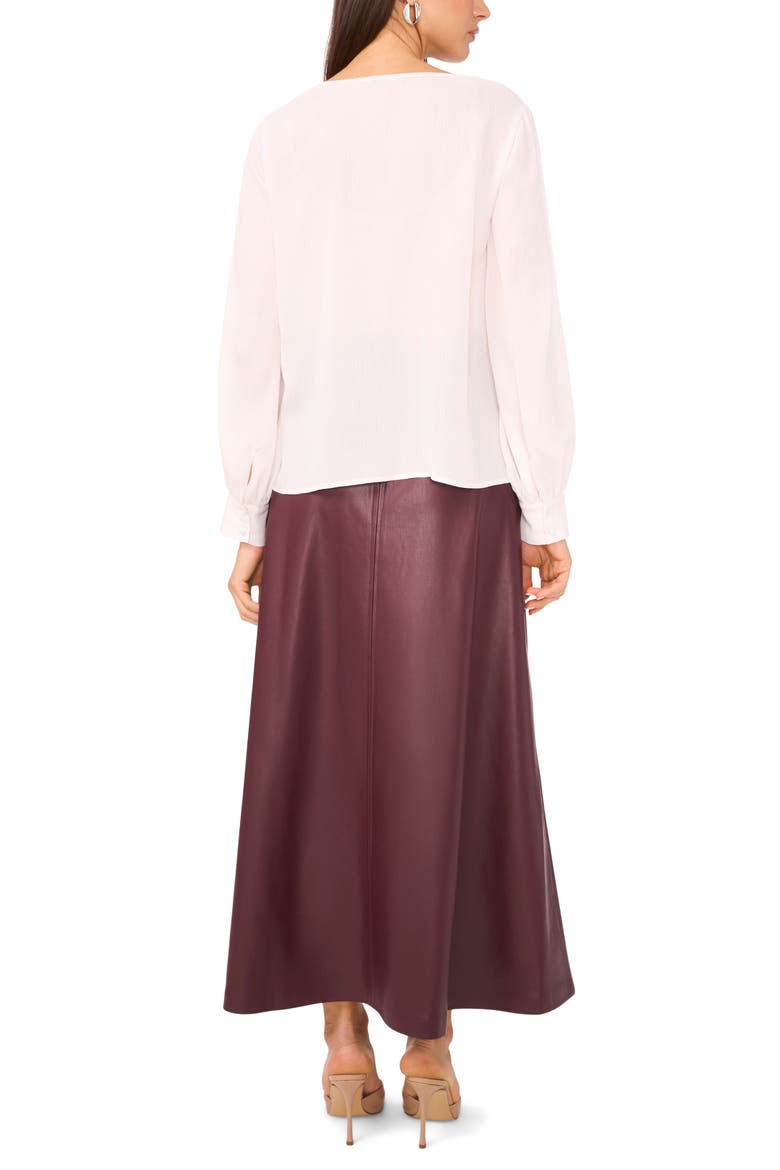 Faux Leather A-Line Skirt, Alternate, color, GRAPE WINE