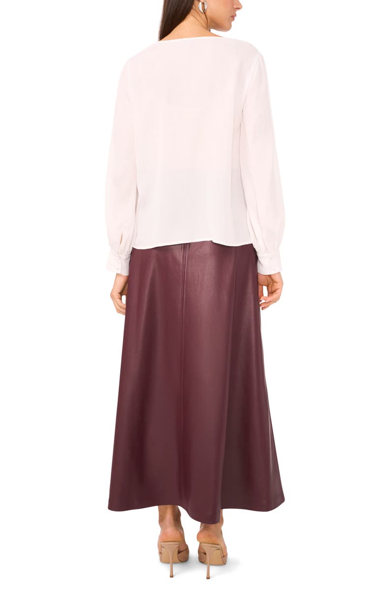 Vince Camuto Faux Leather A-Line Skirt, Alternate, color, Grape Wine