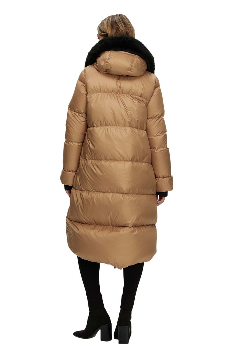 GORSKI Apres-Ski Long Jacket With Detachable Toscana Trim, Alternate, color, Camel/Black