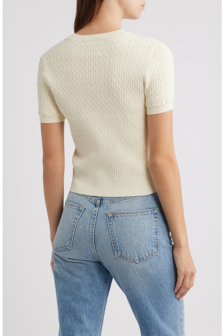 Sheep Cotton Cable Sweater, Alternate, color, IVORY
