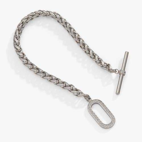 Alex And Ani Pave Toggle Chain Bracelet In Silver