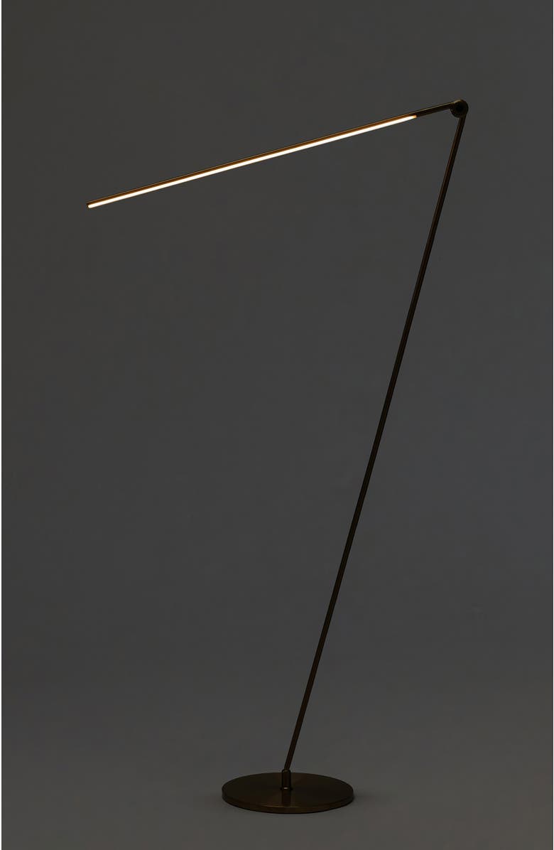 Brightech Libra 54.5" 3-Way Dimming LED Floor Lamp with Adjustable Rotating Base, Alternate, color, Antique Brass