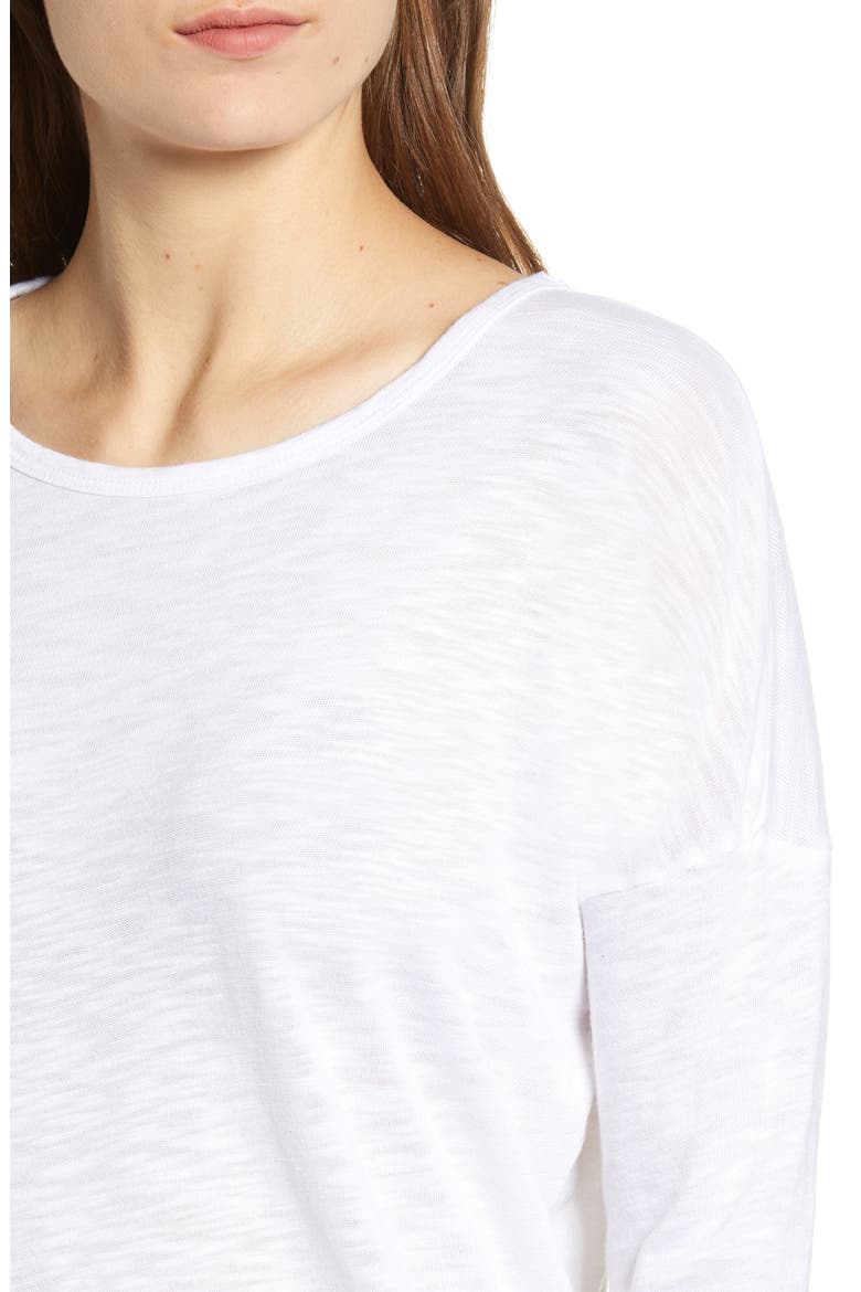 Crewneck Slub Jersey Tee, Alternate, color, WHITE