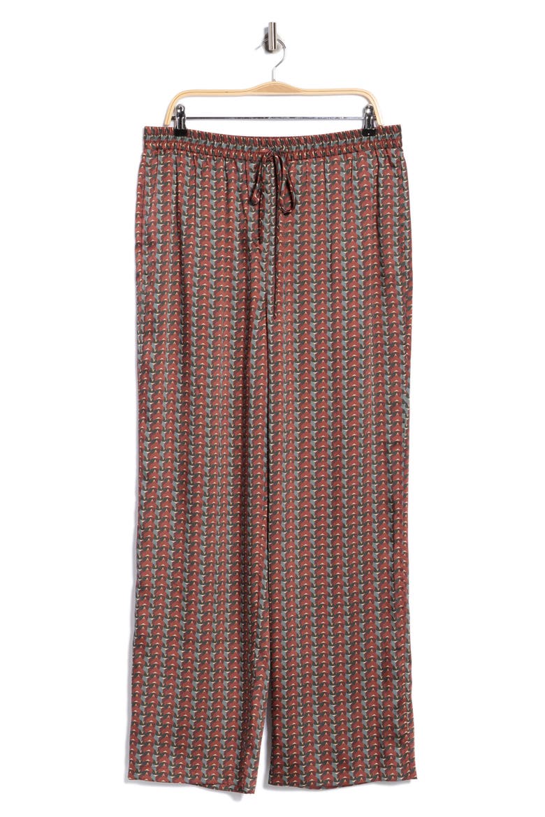Aurely Draped Wide Leg Pants, Main, color, MOCHA GEO PRINT