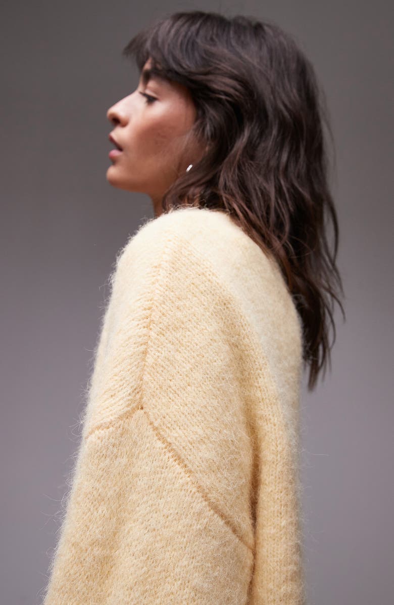 Topshop Oversize Boxy Fluffy Sweater, Alternate, color,