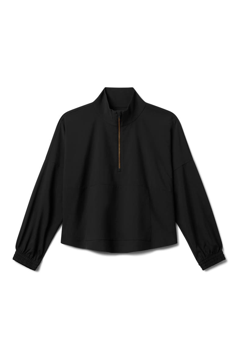 Mirage Water-Repellent Half-Zip Jacket, Alternate, color, PURE BLACK