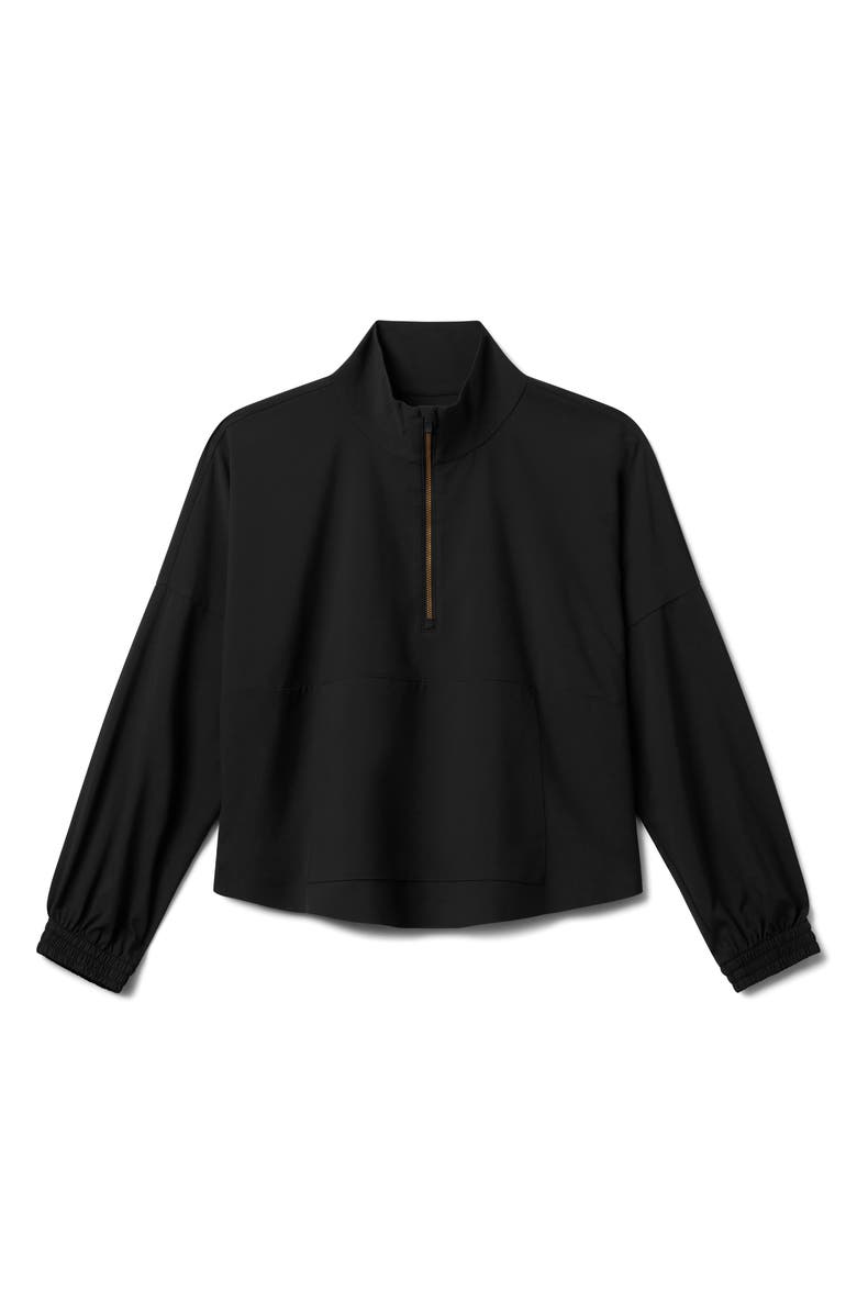 Rhone Mirage Water-Repellent Half-Zip Jacket, Alternate, color, Pure Black