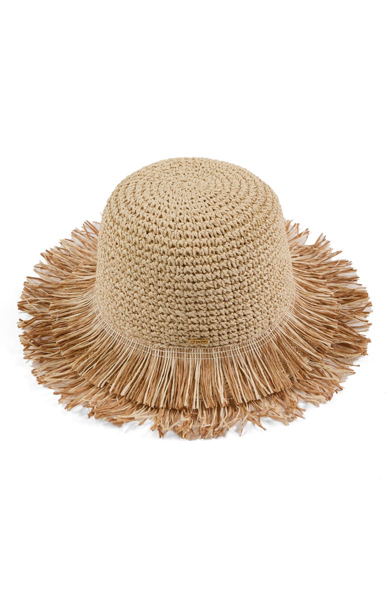 Eugenia Kim Joni Fringe Woven Straw Bucket Hat, Alternate, color, 
