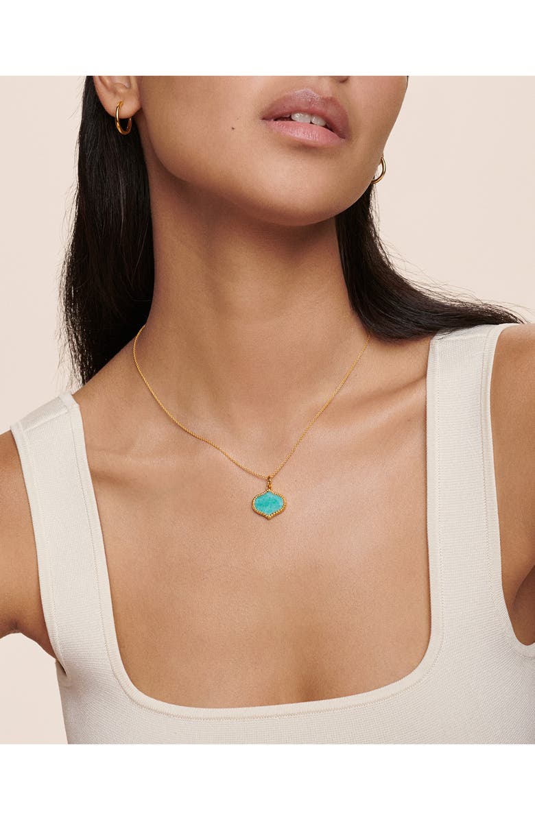 Monica Vinader Talismans Lotus Pendant Necklace, Alternate, color, Gold Vermeil