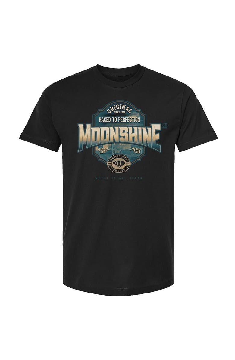 CHECKERED FLAG Men's Checkered Flag Black NASCAR 75th Anniversary Moonshine T-Shirt, Alternate, color, 