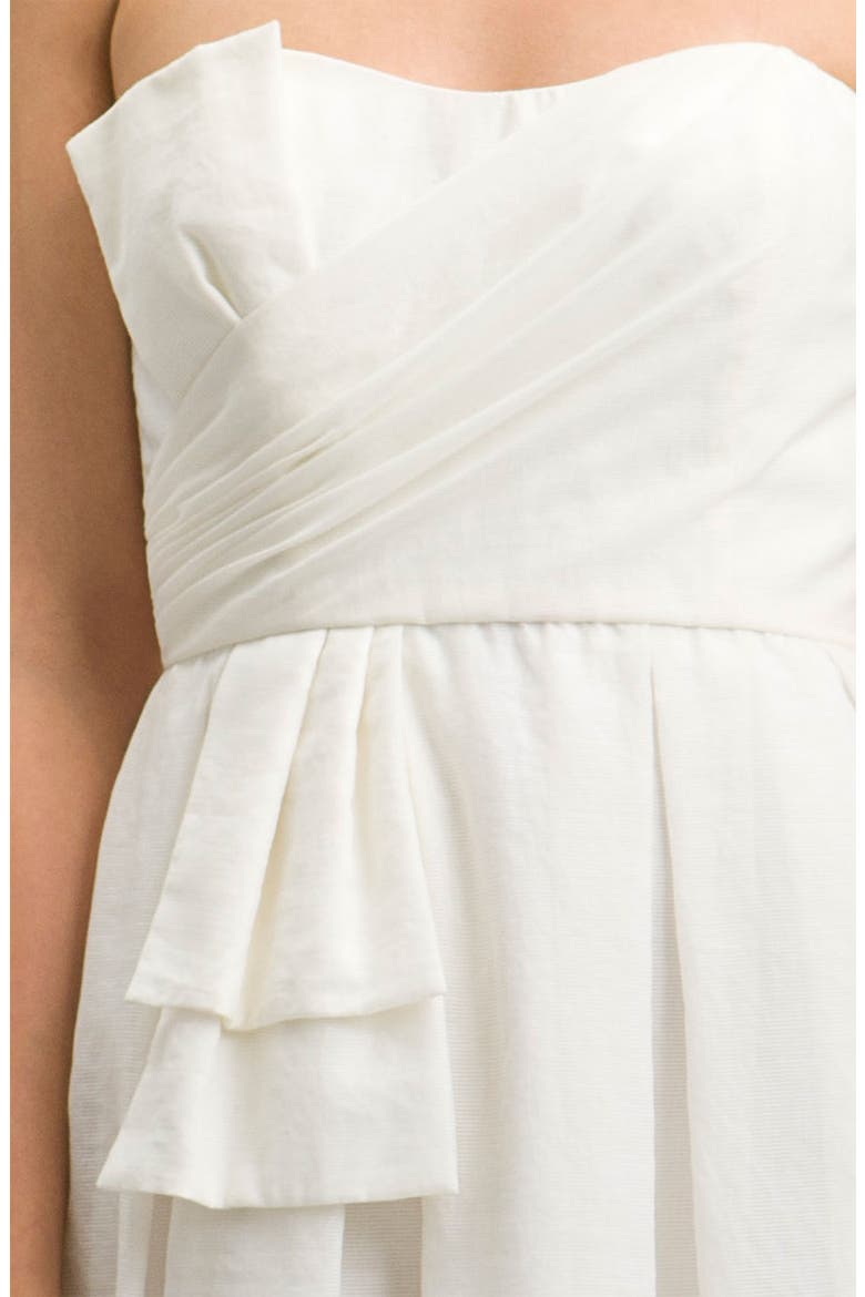 Sweetheart Neckline Bow Detail Dress, Alternate, color, WHITE
