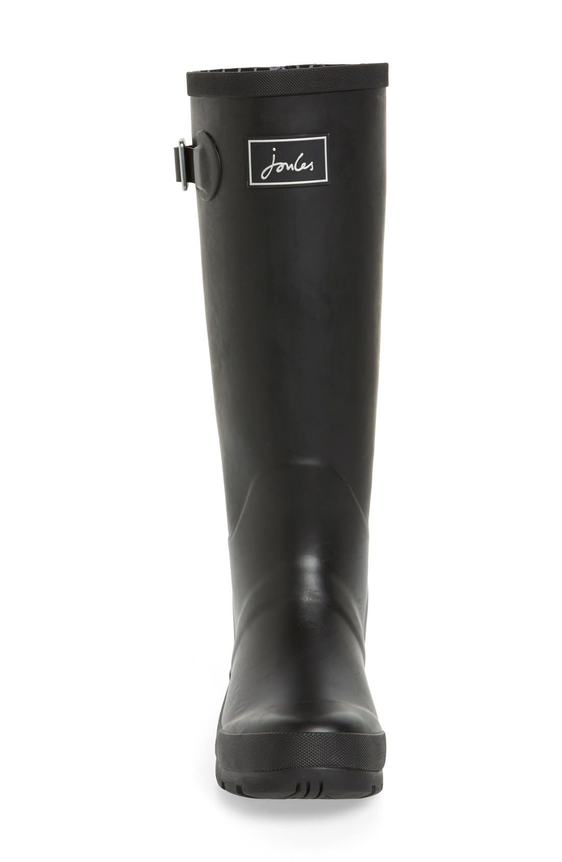 'Field Welly' Rain Boot, Alternate, color, BLACK
