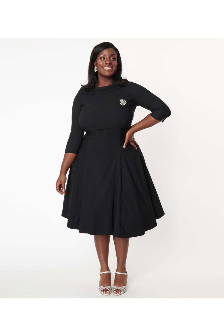 Plus Size Nicola Swing Dress, Alternate, color, Black Accent