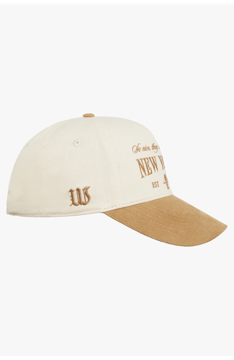 WeWoreWhat Corduroy Baseball Hat, Alternate, color, Ivory/Tan