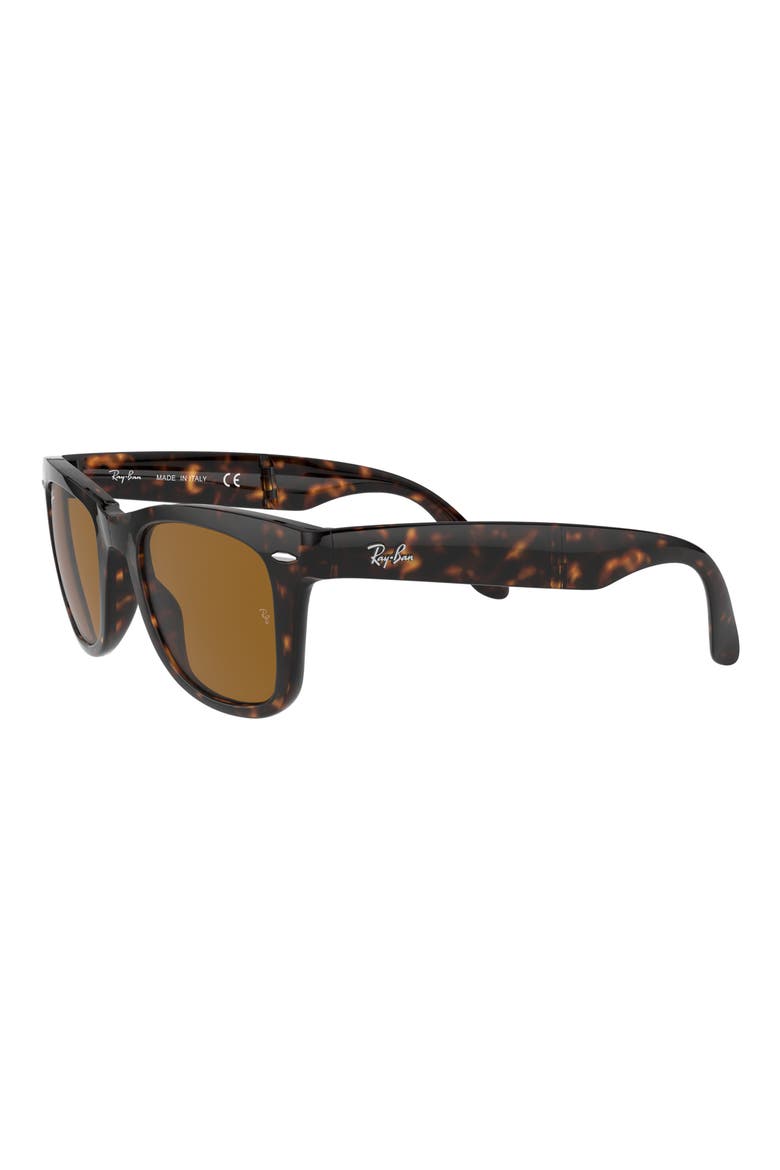 Wayfarer 54mm Folding Sunglasses, Alternate, color, LIGHT HAVANA