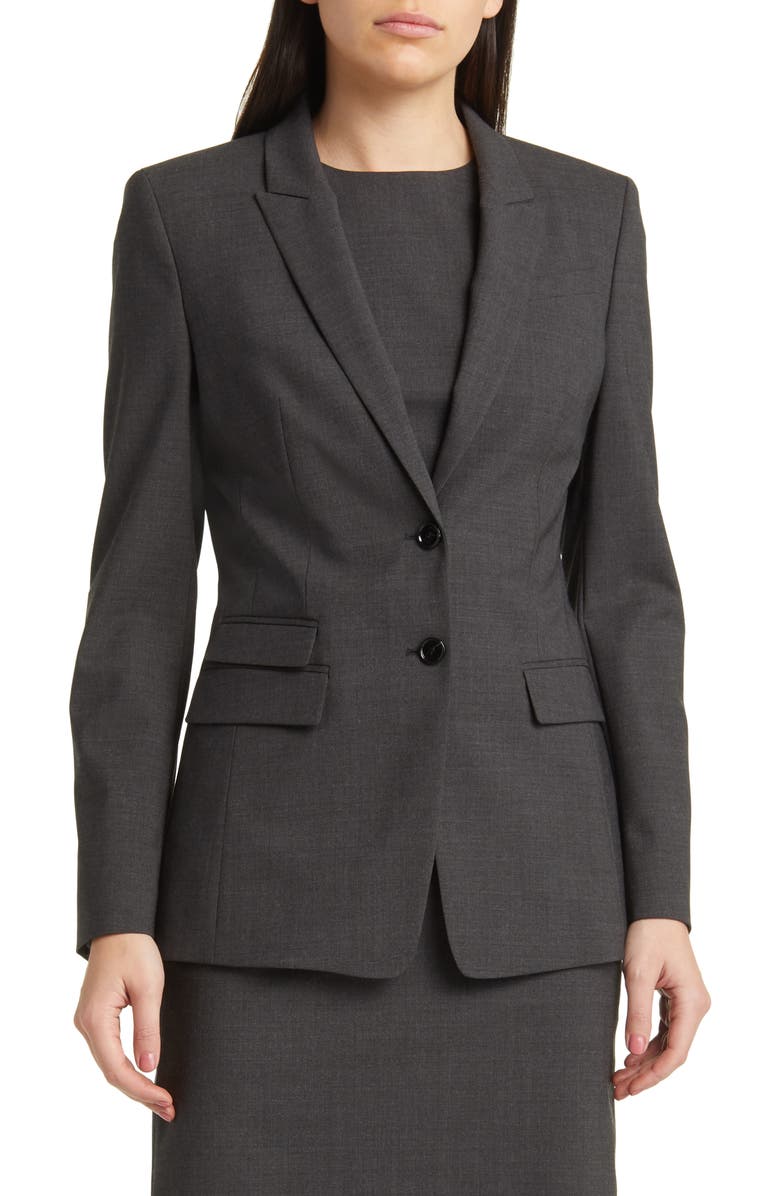 BOSS Juicylara Virgin Wool Blazer, Alternate, color, 